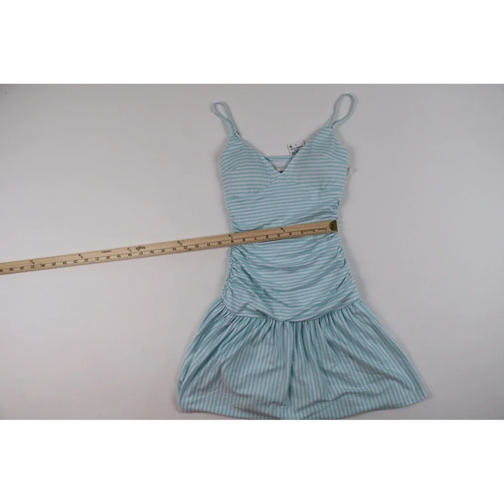 Hollister Mini Dress Ruched Bodycon Blue White Striped XS NWT